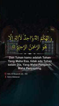 Qur'an Surat Al Baqarah ayat 163 | Salim Bahanan | Story WA Reels 30 detik