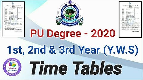 PU Degree 1st, 2nd & 3rd Year (Y.W.S) Backlog Exam Time Tables 2020 | Palamuru University Time Table