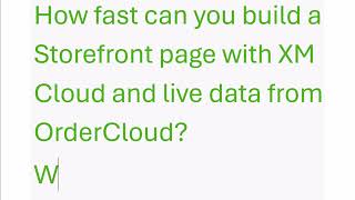 Building a Storefront Page in the Sitecore's XM Cloud Pages Editor with live data from OrderCloud