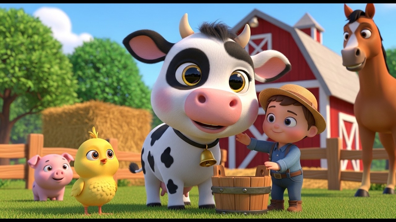 Moo Moo Cow at the Farm 🐄 | Farm Animals Song for Kids | Fun Nursery Rhyme