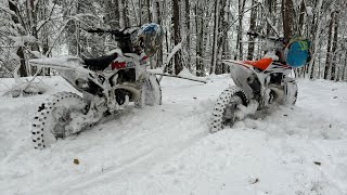 Freeride in snow KTM Sx300,250 and Crf250