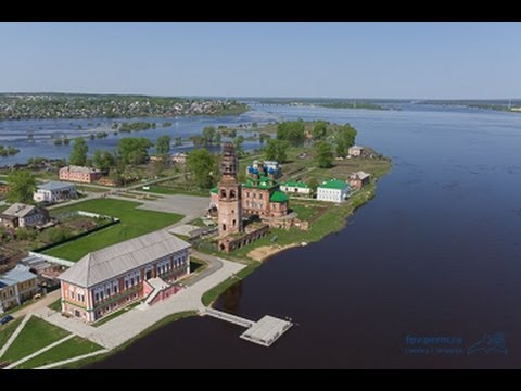 Видеоролик: Большая вода в Усолье, городок с высоты птичьего полета