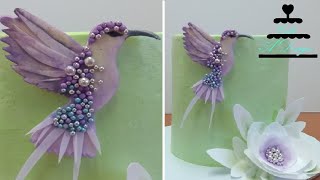 Bolo Beija-Flor/Colibri Com Flor Em Hóstia | Hummingbird And Wafer Paper Flower Cake (ENG SUBS)