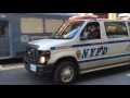 RARE CATCH OF A NYPD AUXILIARY POLICE VAN RESPONDING ON WEST 42ND STREET IN TIMES SQUARE, MANHATTAN.