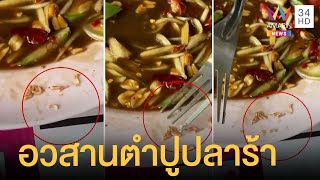 อวสานส้มตำปูปลาร้า หนอนยั้วเยี้ยเต็มจาน | ข่าวเที่ยงอมรินทร์ | 14 มิ.ย.65