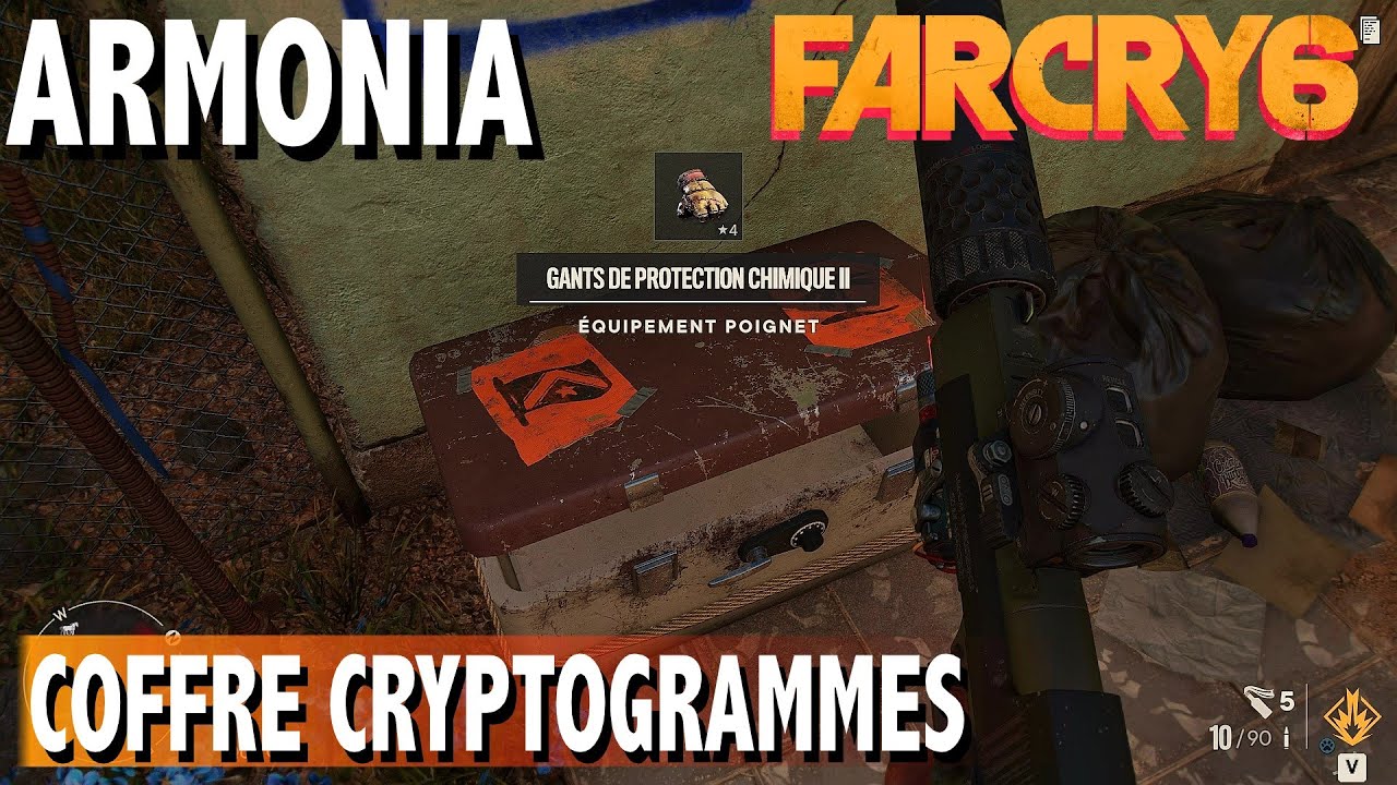 ARMONIA - COFFRE CRYPTOGRAMME / TABLEAUX CRYPTOGRAMMES 1 & 6 - GANTS CHIMIQUE II - FAR CRY 6