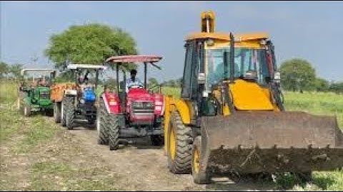 2 JCB 3dx Backhoe Loading Mud in Tata 2518 Ex - Truck and Tata Tipper Truck - JCB Bull Dozer