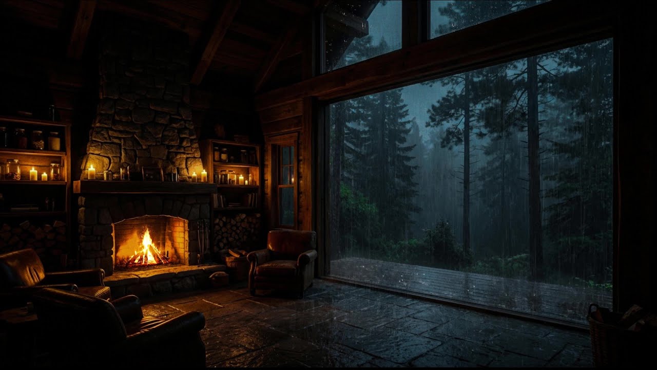 🌧️ YOU’LL SLEEP IN MINUTES | Cozy Cabin Rain ASMR LIVE 🌲 Deep Sleep & Stress Relief
