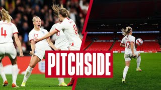 Sound on! 🔉 Hear The Wembley Crowd Roar on The Lionesses 4-0 Win & Beth Mead Hat-trick | Pitchside