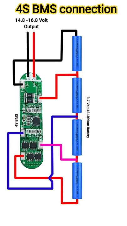 Lithium ion battery BMS connection.   4s BMS connection wiring  diagram #electrical shorts #tranding