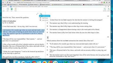 SBAC Screencast6  Tools:Features in ELA test