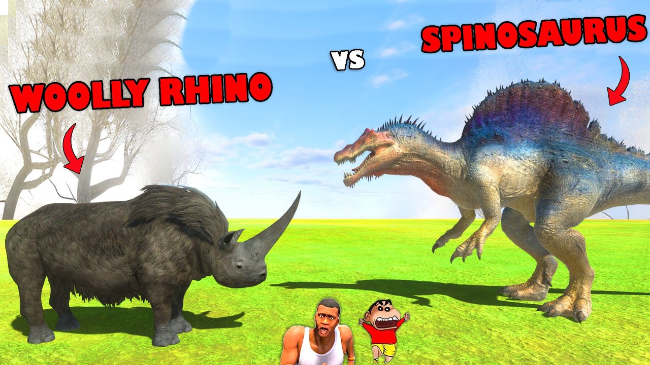 WOOLLY RHINO vs SPINOSAURUS, T-REX and EVERY DINOSAUR in Animal Revolt Battle Simulator |NOOB HACKER