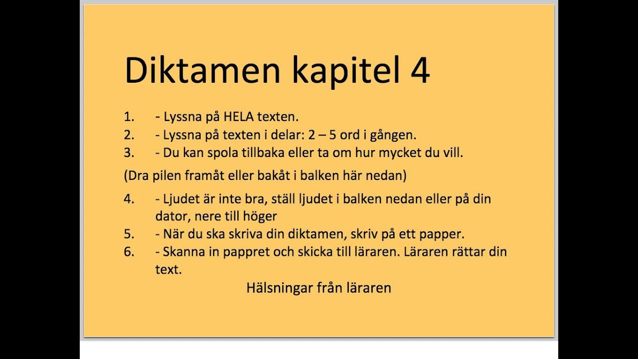 Diktamen kapitel 4, inspelning - YouTube