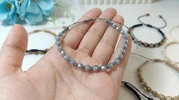 How to Make Bracelet Square Knot with Beads | Macrame Bracelet Tutorial
