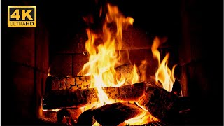 FIREPLACE Ultra HD 4K. Cozy Fireplace with Crackling Fire Sounds. Fireplace Burning