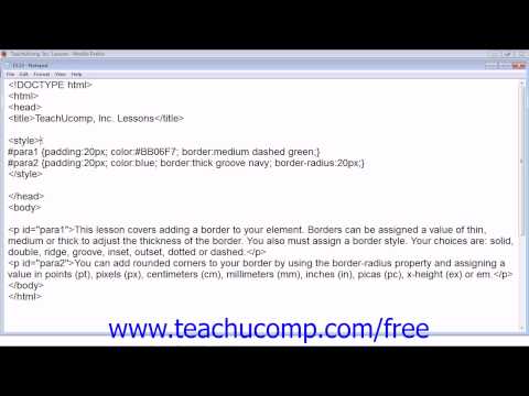 HTML5 and CSS3 Tutorial Borders Training Lesson 15.13