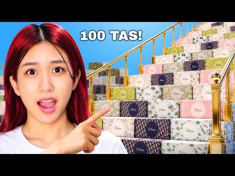 Bikin Tangga Dari 100 Tas Dior!