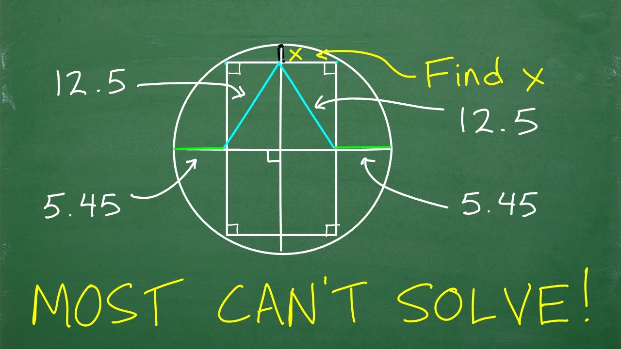 A rectangle is embedded in the circle, find the length of x? MOST will ...