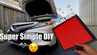 How To Replace Engine Air Filter On A TOYOTA CAMRY XSE 2018+ by AWZKAR_ 7,899 views 1 year ago 8 minutes, 9 seconds