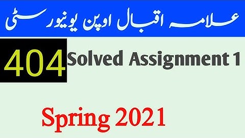 404 Solved Assignment Nmb 1 Spring 2021