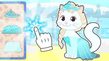 BABY PETS 🐱 Kira se disfraza de Elsa la Princesa de Hielo 👸 Dibujos animados educativos infantiles