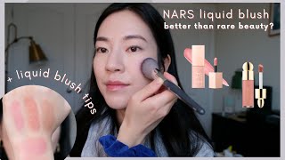 NARS afterglow liquid blush wear test & rare beauty blush comparison (review, swatches & demos) screenshot 2