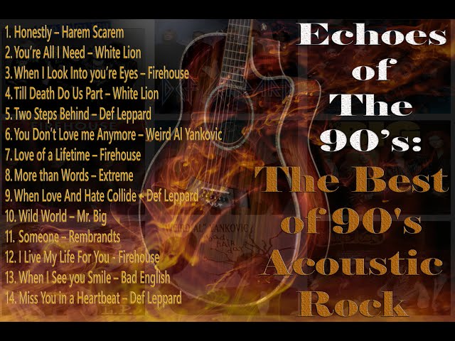 Experience the Nostalgia of 90's Acoustic Rock with this collection of unforgettable hits class=