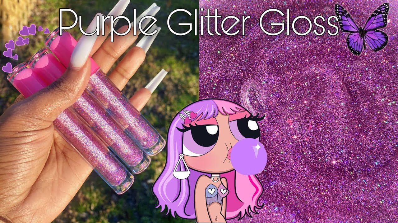 HOW TO MAKE A PURPLE HOLOGRAPHIC GLITTER GLOSS (MARDI GRAS THEMED)