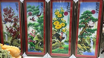 Công dụng và cách treo tranh tứ quý đá phong thuỷ. Lh 0977251239