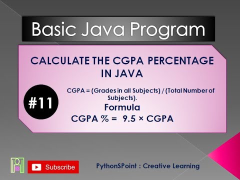 #11 CGPA to percentage in Java - YouTube