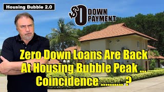 Housing Bubble 2.0 - Zero Down Loans Are Back Right At the Peak of the Housing Bubble, Coincidence ?
