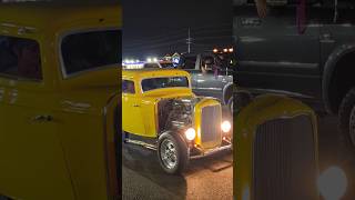 1932 Ford 3- window hot rod coupe cruising late Pigeon Forge Rod Run after car show