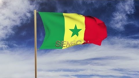 4K Senegal flag with title waving in the wind. Looping sun rises style. Animation loop Stock video