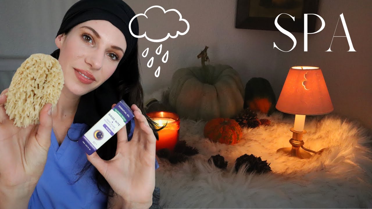 ASMR SPA [FR/ENG] 🍁  Soins & Massages Visage d'Automne + Pluie 🌧️ Attention Personnelle, Relaxation