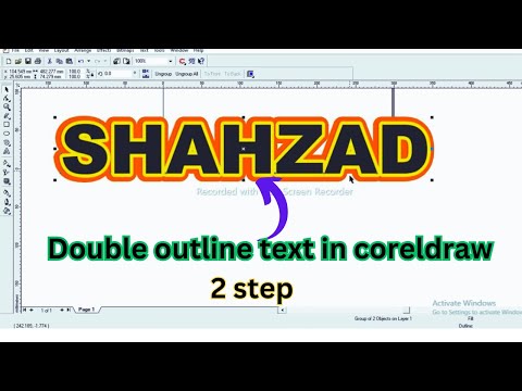 Add Double outline text in coreldraw|coreldraw tutorial|