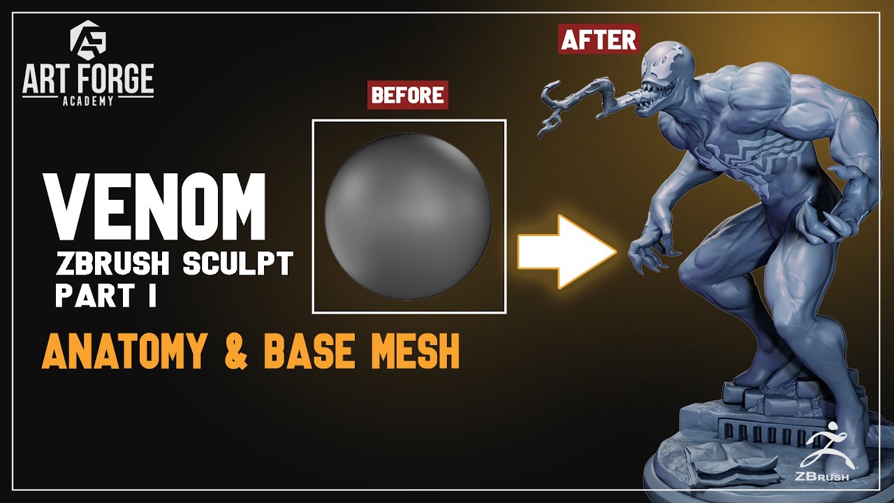 VENOM ZBRUSH SCULPT: Анатомия героя и рабочий процесс базовой сетки (при участии Гектора Морана) ...