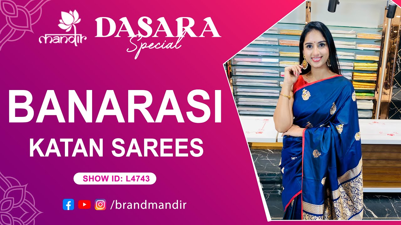 Dasara Special Sale : Banarasi Katan Sarees Collection | WhatsApp 733 733 7000 | Brand Mandir LIVE