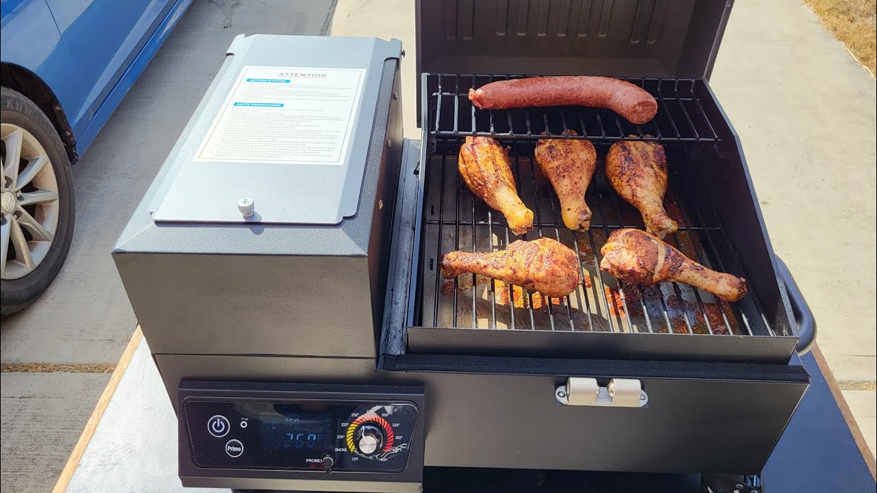 First Cook In The Cecarol Wood Pellet Tabletop Smoker