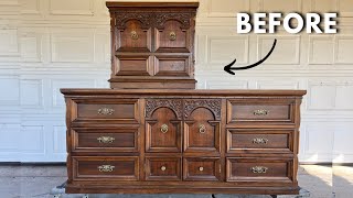 I GAVE THIS DRESSER SET A STUNNING MAKEOVER | NEW FURNITURE FLIP FOR 2024