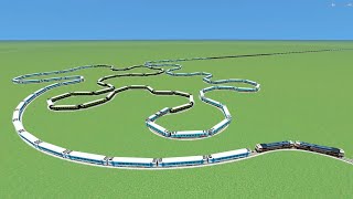 🐍SNAKE BIGGEST PASSENGER TRAINS ZIG ZAG TRACK CROSSING RAILROAD Train Simulator screenshot 1