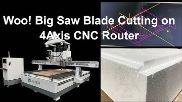 JNM2525L 4Axis CNC Router with Saw Blade Multi-angle cutting/Saw Blade Cutting on Foam, Wood