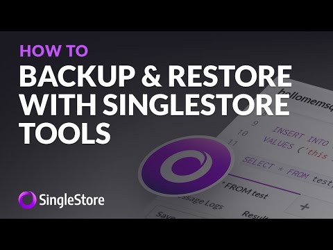 Backup and Restore with SingleStore Tools