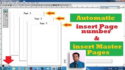 How to insert page number in Pagemaker 7.0 | Automatic page numbering