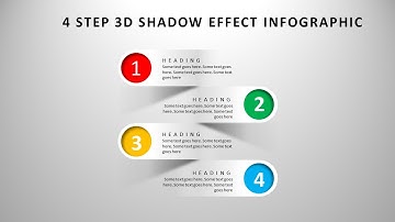 Tutorial PowerPoint #03: How to Create 4 Step 3D Shadow effect infographic - Powerpoint Presentation