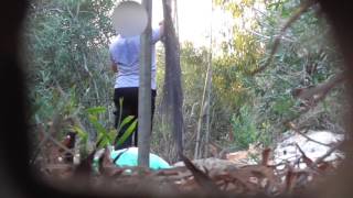 Men shown illegally trapping and killing songbirds on Cyprus, 2016 - Clip 1