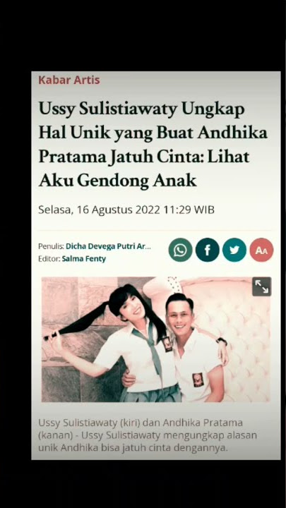Ussy Sulistiawaty Ungkap Hal Unik yang Buat Andhika Pratama Jatuh Cinta #shorts