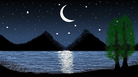 How to draw in computer ms paint scenery drawing | Night sky drawing in ms paint |ms paint night sky