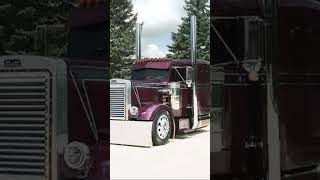 Slammed and chopped! Custom Peterbilt 389 sitting low with massive stacks. 🚛🔥🚛🐶🏡🤩🤯🔥