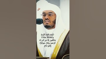 #القرآن_الكريم سورة النبأ آية ٣٨ ياسر الدوسري