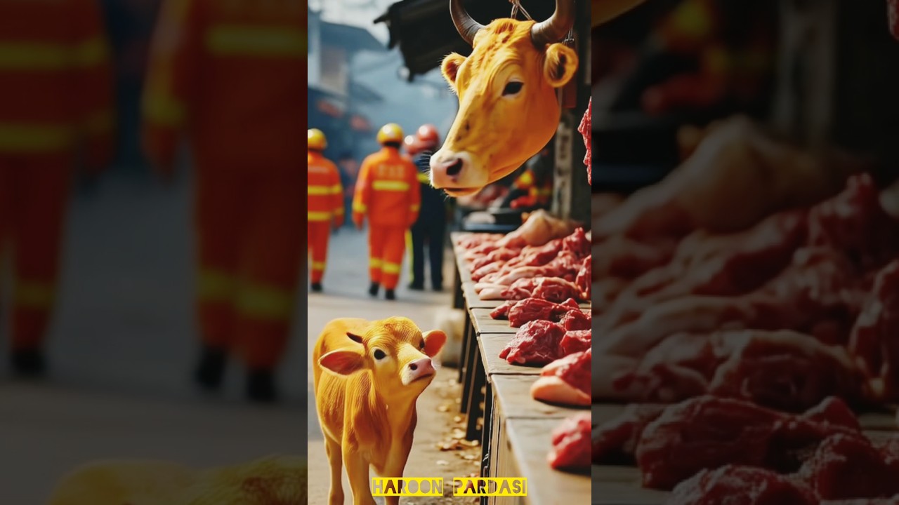 Baby calf crying for his mother 